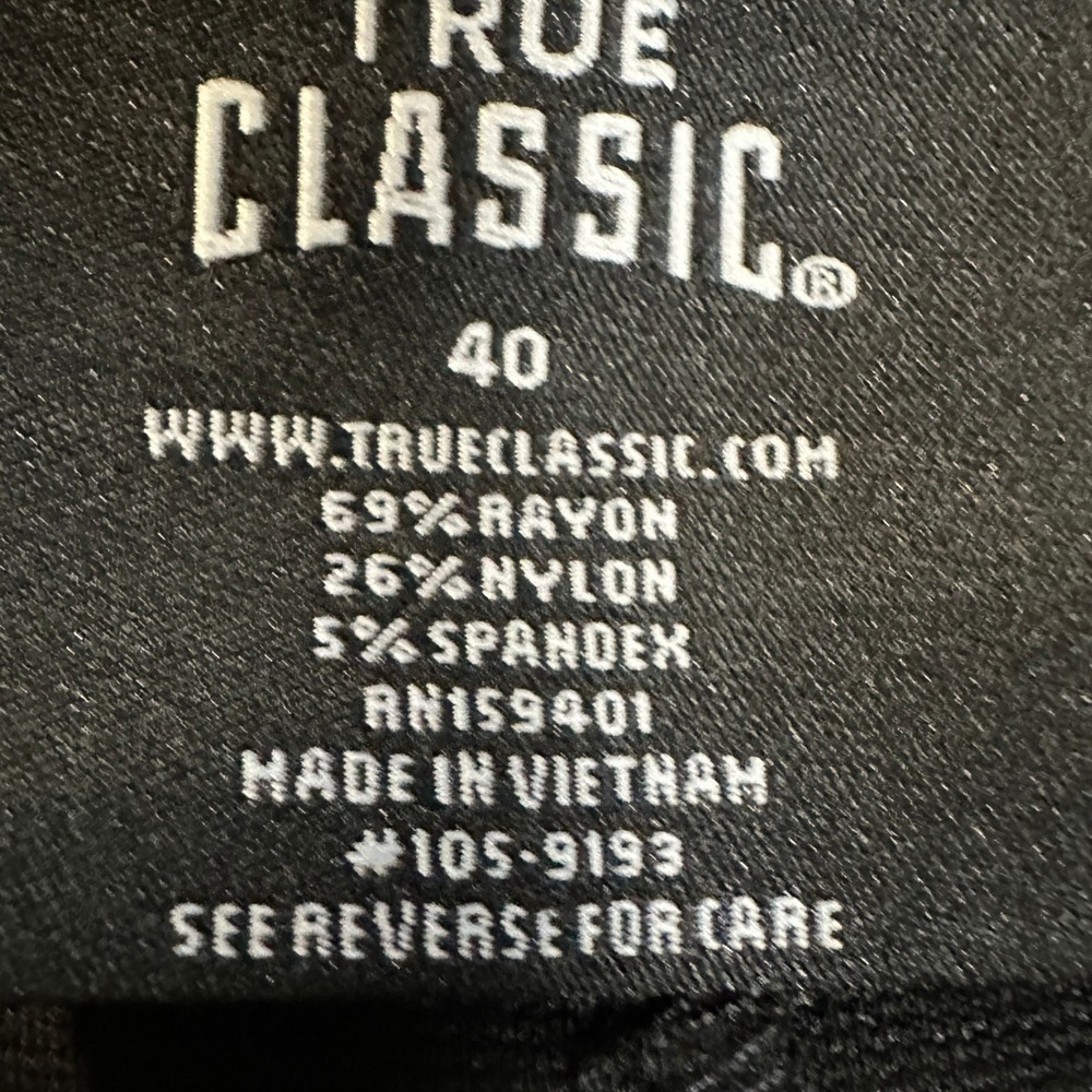 True Classic Pants Golf Chino Mens 40 Black Travel Performance Stretch Tech New — image 4 of 8
